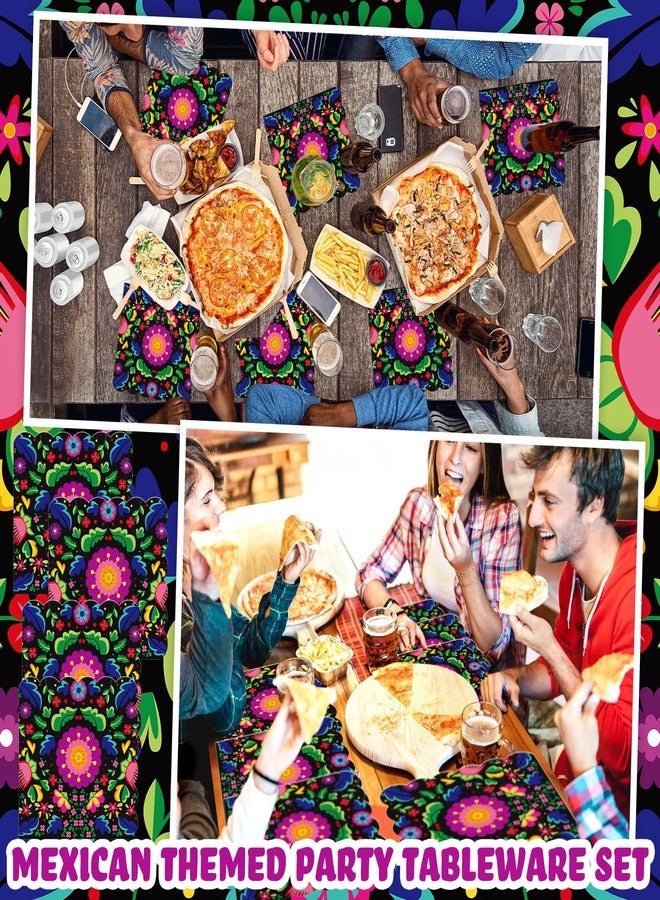 ايباك مجموعة إيباخ من 100 منديل ورقي مكسيكي للحفلات، مقاس 6.5 بوصة، مزين بزخارف يوم الموتى، مناسب للكيك والحلويات، واحتفالات سينكو دي مايو المكسيكية. - Image 3